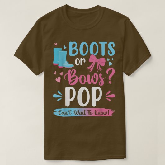 Gender reveal boots or bows Pop matching baby part T-Shirt (Design vorne)