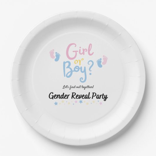 Gender Reveal Boy or Girl? Pappteller (Vorderseite)