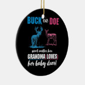 Gender Reveal Buck oder Doe Party Oma Keramik Ornament (Rechts)