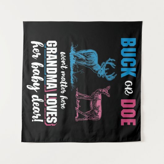 Gender Reveal Buck oder Doe Party Oma Wandteppich (Vorderseite (Horizontal))