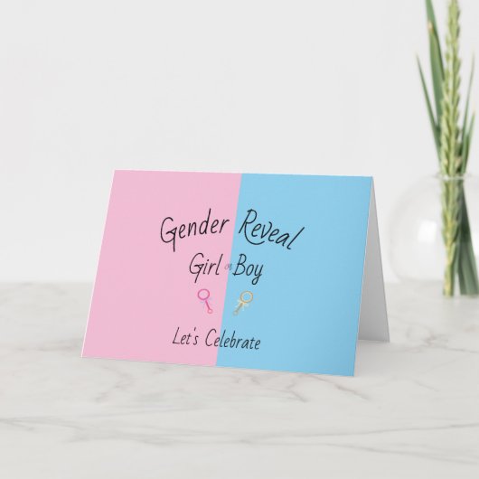 Gender Reveal Card Karte (Vorderseite)