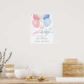 Gender Reveal Dusche Rosa Blau Begrüßungspult Poster (Küche)