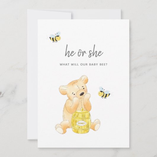 Gender Reveal Duwer Teddy Bear Honey Bee Bee (Vorderseite)