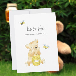 Gender Reveal Duwer Teddy Bear Honey Bee Bee Einladung