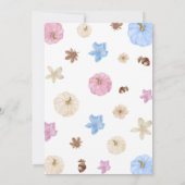 Gender Reveal Fall Pumpkin Pink Blue Einladung (Rückseite)