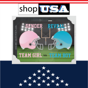 Gender Reveal Fantasy Football Baby Shower Einladung