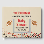 Gender Reveal Football Baby Boy Shower Touchdown Gästebuch (Vorderseite)