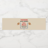 Gender Reveal Football Baby Boy Shower Touchdown Wasserflaschenetikett (Einzelnes Label)