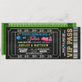 Gender Reveal Football Ticket Touchdown oder Tutus Einladung (Vorne/Hinten)