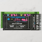 Gender Reveal Football Ticket Touchdown oder Tutus Einladung (Vorne/Hinten)