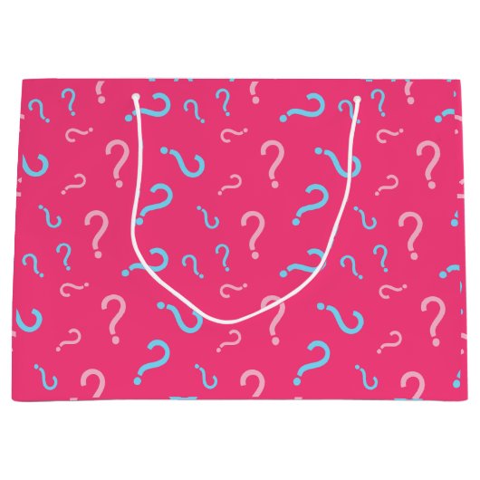 Gender Reveal Fuchsia Geschenktasche Große Geschenktüte (Vorderseite)