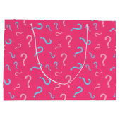 Gender Reveal Fuchsia Geschenktasche Große Geschenktüte (Rückseite)