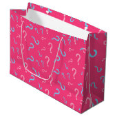 Gender Reveal Fuchsia Geschenktasche Große Geschenktüte (Vorderseite Schrägansicht)