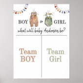 Gender Reveal Game Boy oder Girl Fall Poster (Vorne)
