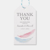 Gender Reveal Gefallen Tag Feather Geschenkanhänger (Vorderseite)