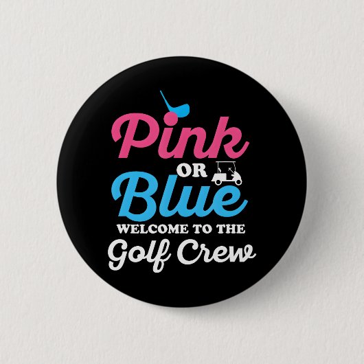 Gender Reveal Golf für eine Golf-Familie Button (Vorderseite)