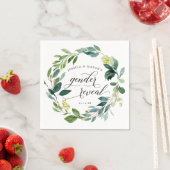 Gender Reveal Greenery Baby Shower Cocktail Napkin Serviette (Beispiel)