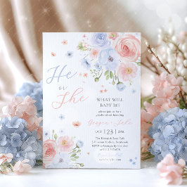 Gender Reveal He or She Pink Blue Invitation Einladung