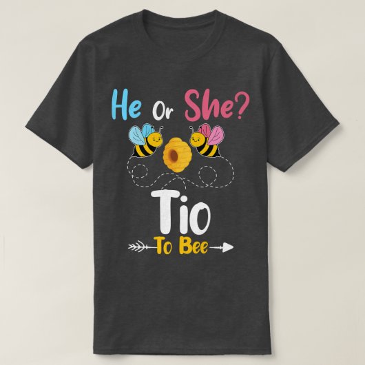 Gender Reveal He or She Tio to Bee Baby Announceme T-Shirt (Design vorne)