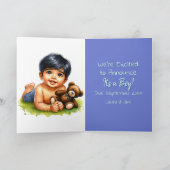Gender Reveal Hispanic oder Indian Baby Boy Inside Karte (Innenseite)
