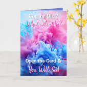 Gender Reveal Hispanic oder Indian Baby Boy Inside Karte (Gelbe Blume)