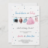 Gender Reveal Invitation card with a football,tutu Einladung (Vorderseite)