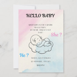 Gender reveal invitation  einladung