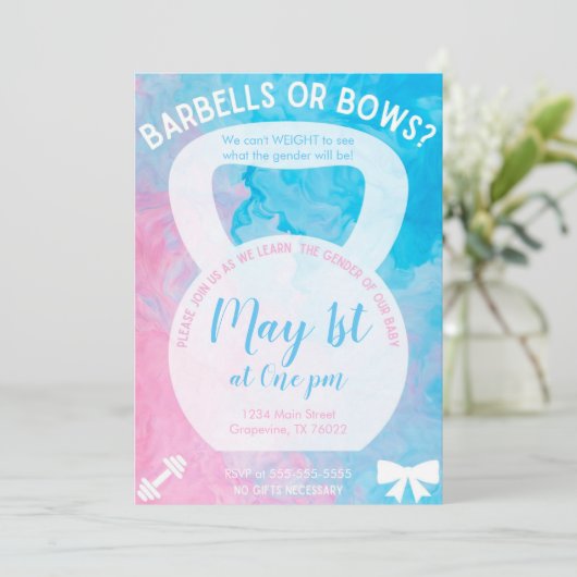 Gender Reveal Invitation Einladung (Stehend Vorderseite)