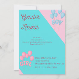 Gender reveal invitation einladung