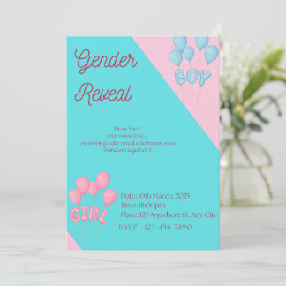 Gender reveal invitation  einladung