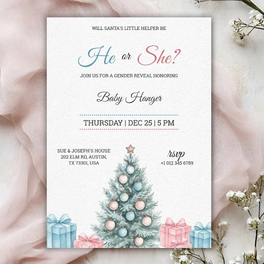 Gender Reveal Invitation with festive theme Einladung