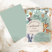 Gender Reveal Jungle Safari Tiere Grüne Einladung