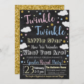 Gender Reveal Little Star Einladung (Vorne/Hinten)