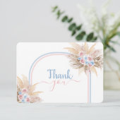 Gender Reveal Pampas Grass Arsch danke Karte (Stehend Vorderseite)