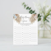 Gender Reveal Pampas Grass Baby Name Shower Game (Stehend Vorderseite)