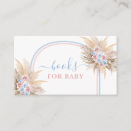 Gender Reveal Pampas Grass Books for Baby Card Begleitkarte