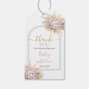 Gender Reveal Pampas Grass Geschenk Tag Geschenkanhänger