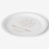 Gender Reveal Paper Plate - Boho Floral Pappteller (Schrägansicht)