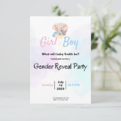 Gender Reveal Party & Baby Shower Einladung (Stehend Vorderseite)