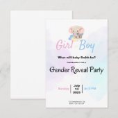 Gender Reveal Party & Baby Shower Einladung (Vorne/Hinten)