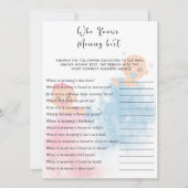 Gender Reveal Party Game Card Einladung (Vorderseite)