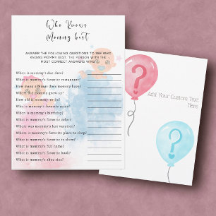 Gender Reveal Party Game Card Einladung