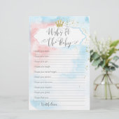 Gender Reveal Party Game | Wünsche für das Baby (Stehend Vorderseite)