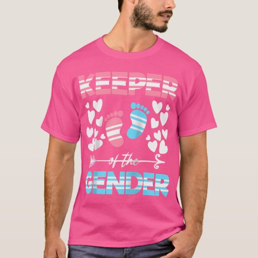 Gender Reveal Party Keeper Of The Gender Basebal T-Shirt (Vorderseite)