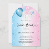 Gender reveal party pink blue baby boy girl arch einladung (Vorderseite)