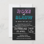 Gender Reveal Party | Roze of Blauw | uitnodiging Einladung (Vorderseite)