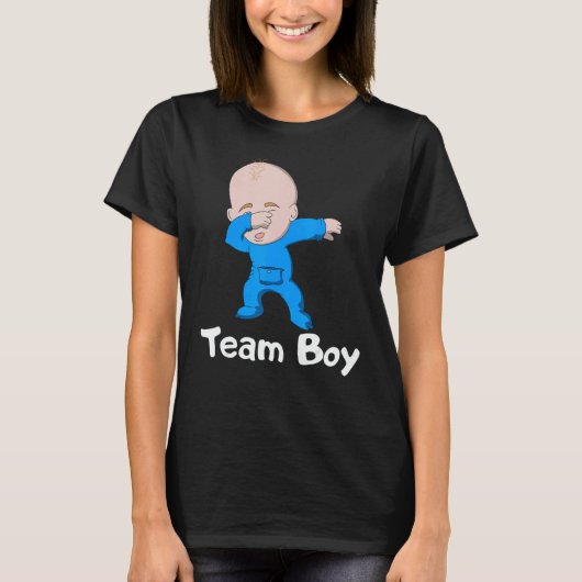 Gender Reveal Party Team Boy Dabbing Baby T-Shirt (Vorderseite)