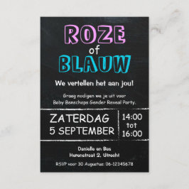 Gender Reveal Party uitnodiging Einladung
