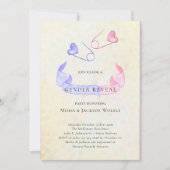 Gender Reveal Pink Blue Baby Shower Einladung (Vorderseite)