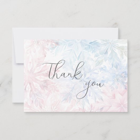 Gender Reveal Pink Blue Snowflake Danke (Vorderseite)